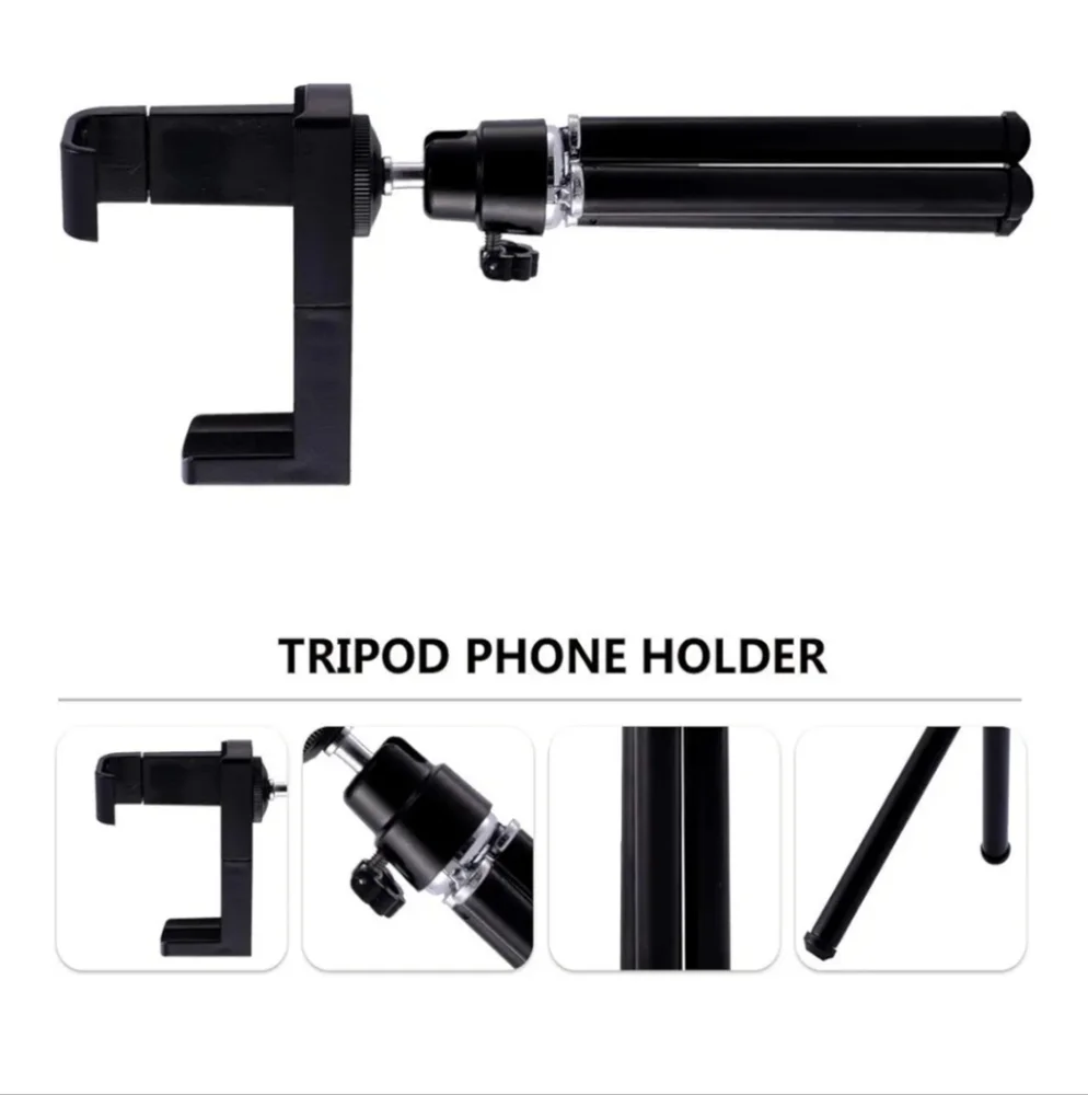 Phone Tripod Stand Camera Tripod 3 Position Compact Mobile Phone Holder for Live